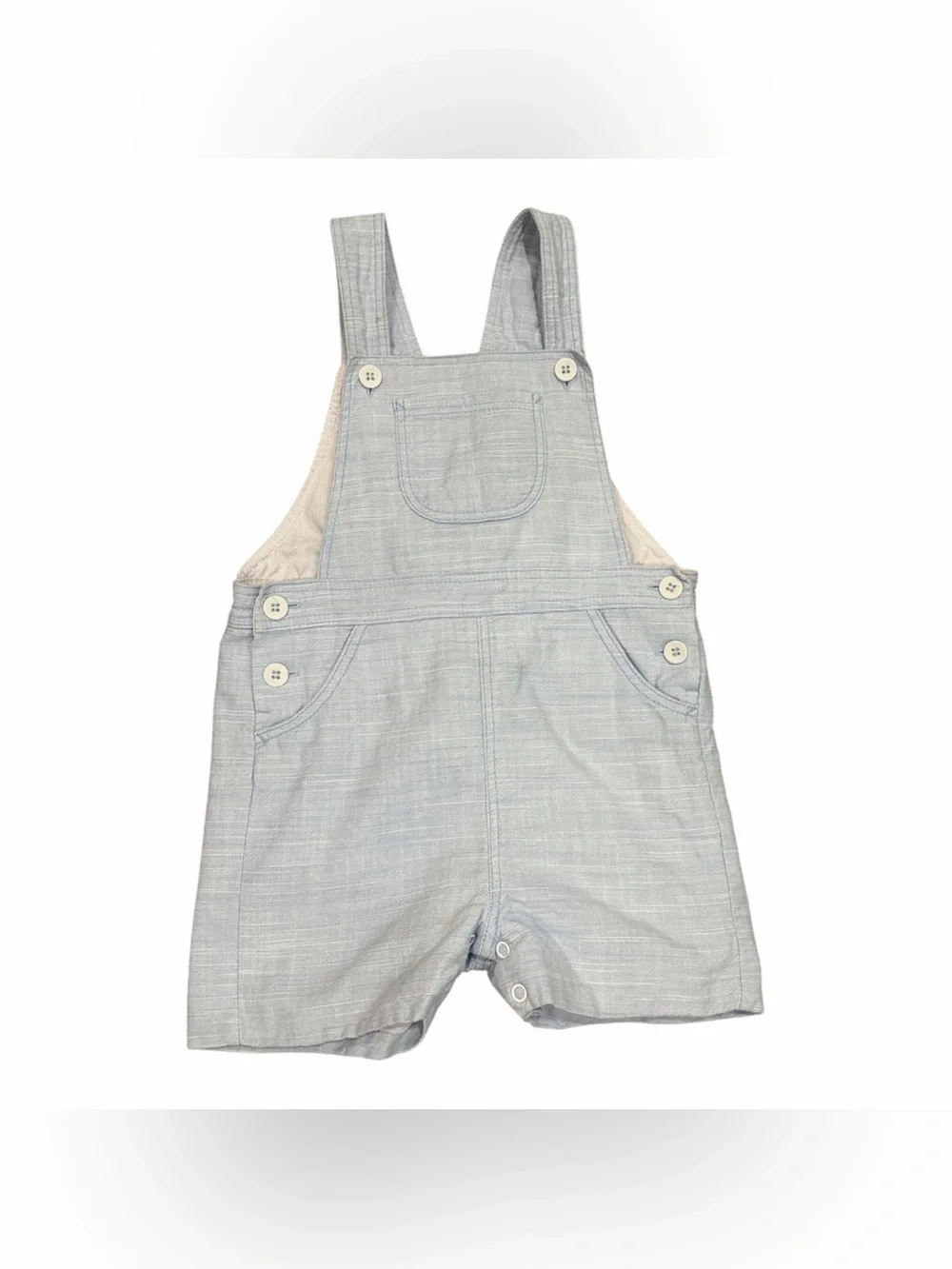 Sofie & Lucas light blue cotton short overalls 24 months